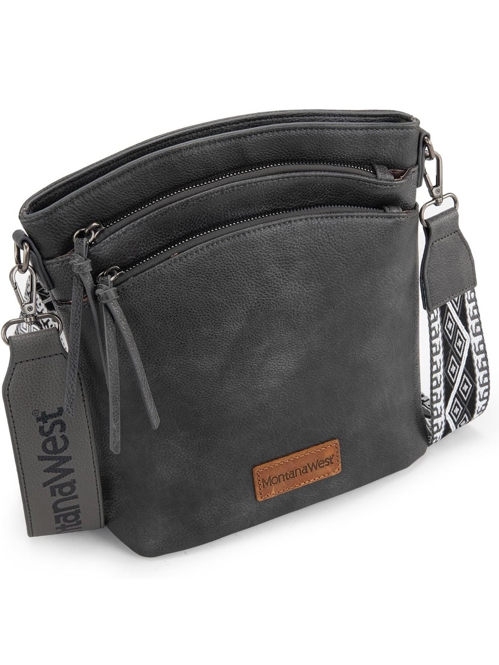 Montana West Multi Zip Pocket Crossbody Bag With Guitar Strap - Picture 2 of 6